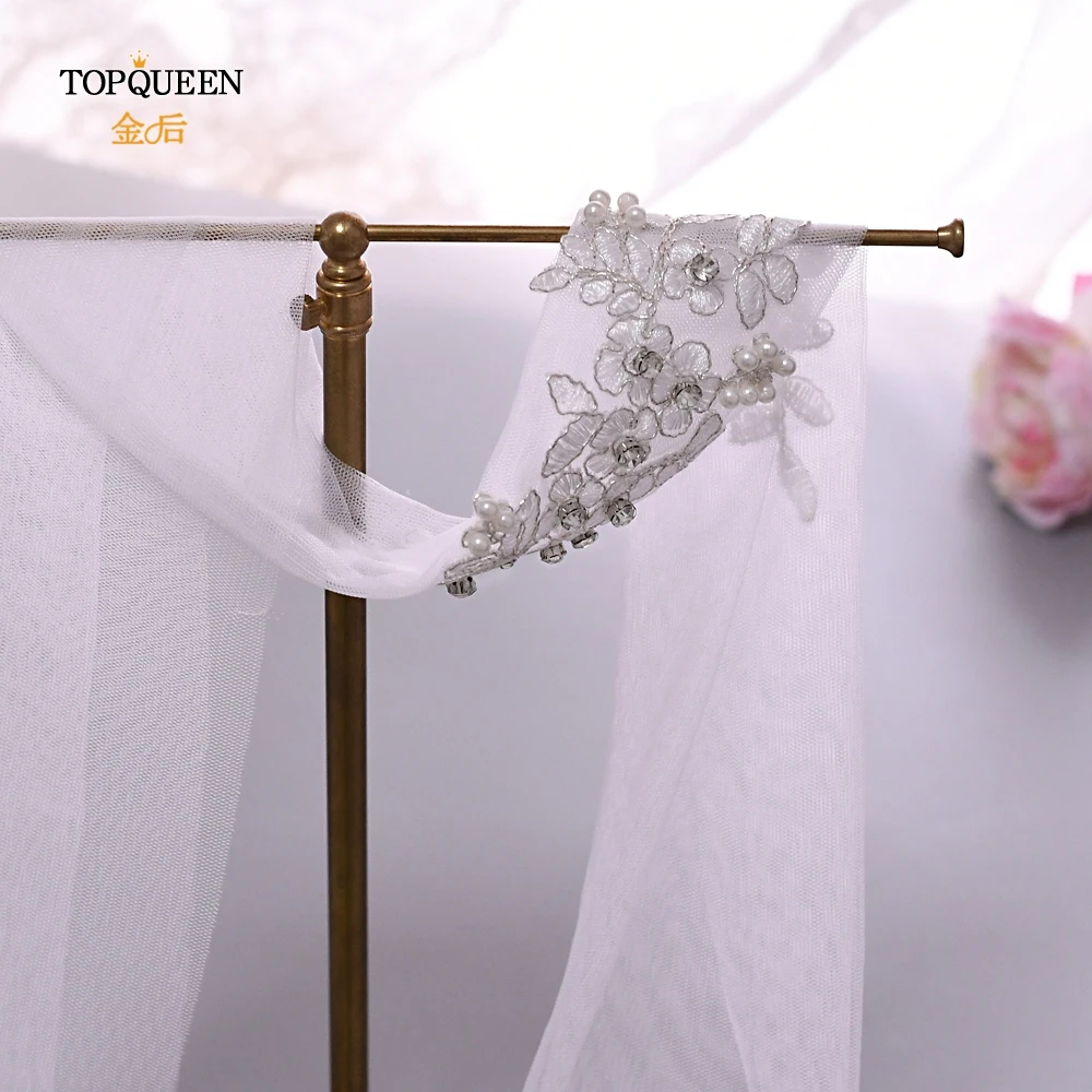 TOPQUEEN WS01, модная свадебная вуаль, повязка на голову, вышитый цветок, украшение для волос, вуаль, свадебные аксессуары для волос, женский головной Убор