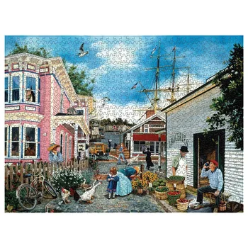 

1000 Piece Jigsaw Puzzles For Adults Kids, Jigsaw Intellectual Educational Game Difficult and Challenge/Dock Town