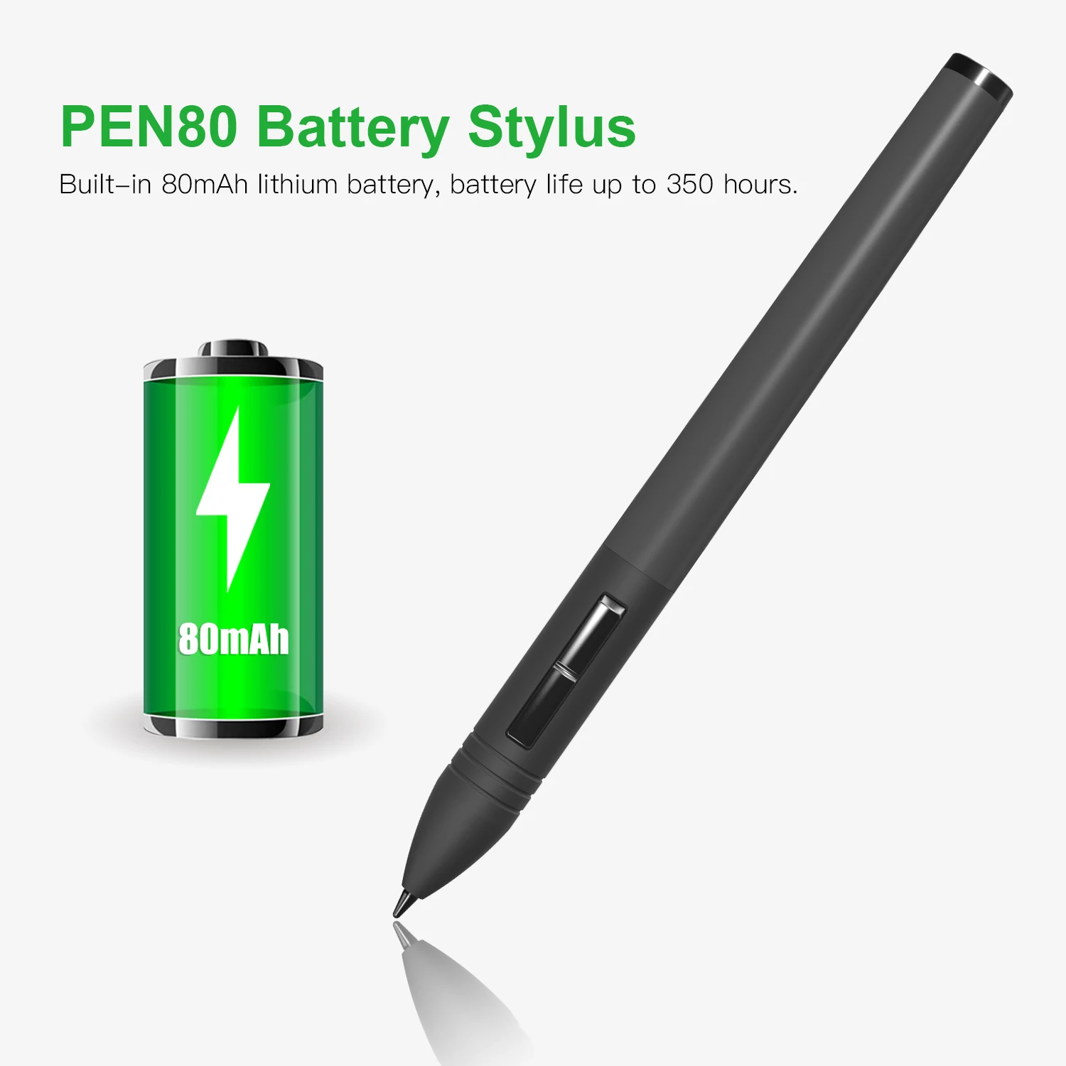 Huion PW201 디지털 펜, 배터리 없는 디지털 펜, 프로그래밍 가능한 버튼 2 개, Huion H430P 그래픽 태블릿용