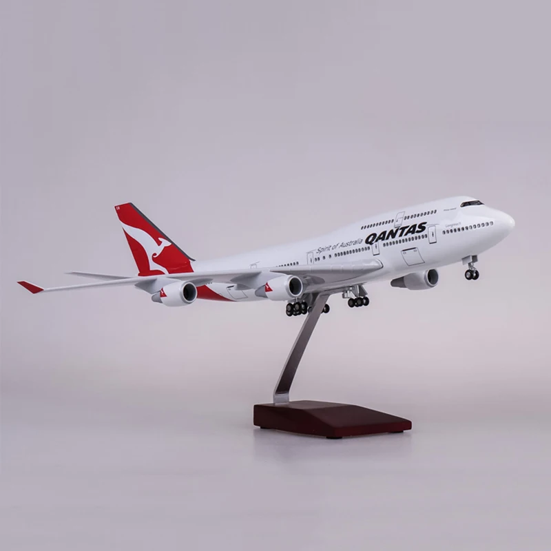 1/150 масштаб 47 см самолет B747 QANTAS Boeing 747 модель самолета светодиодный свет и колесо шасси литье под давлением модель самолёта из смолы игрушка