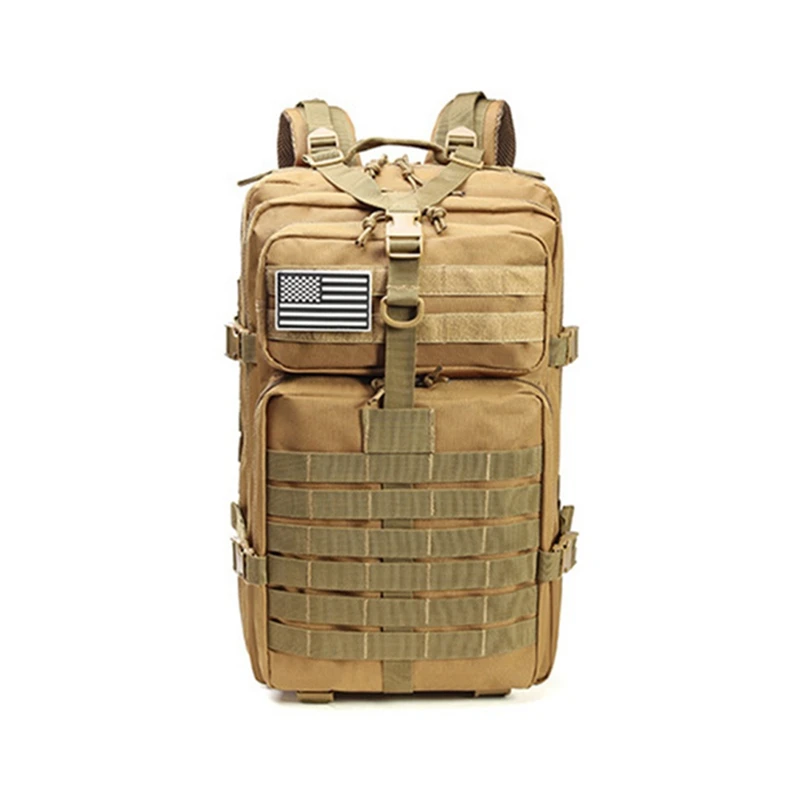khaki 45 Liters Large Capacity New Men\'s Army Tactical Backpack Military Molle Bag Camping Army Trekking Hunting Bag - Цвет: khaki