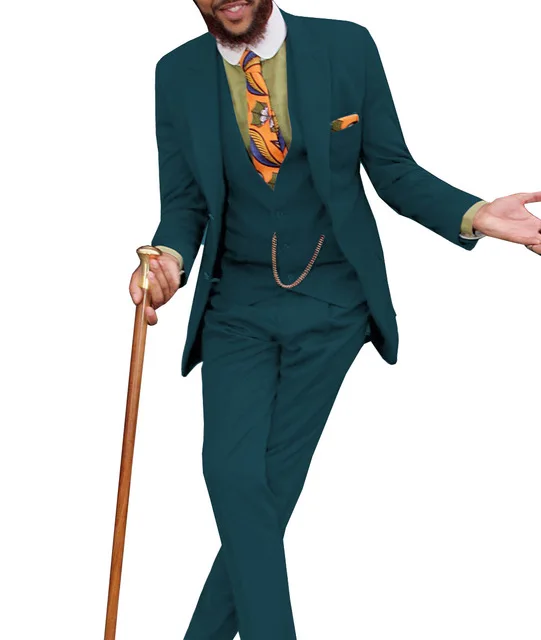 as the image Индивидуальный заказ итальянские мужские Slim Fit 3 шт костюмы деловые Свадебные смокинги для жениха блейзер для свадьбы выпускного вечера(Блейзер+ жилет+ брюки - Цвет: as the image