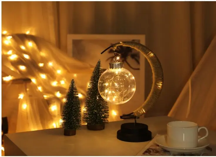 Battery/USB Style Moon Round Ball Molding Decoration Table Lamps Led Night Lights Lamp Festival Bedroom Atmosphere Lights
