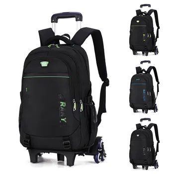 

Middle school student trolley bag six rounds of climbing stairs for 5-6 grade primary boys schoolbags detachable big capacity