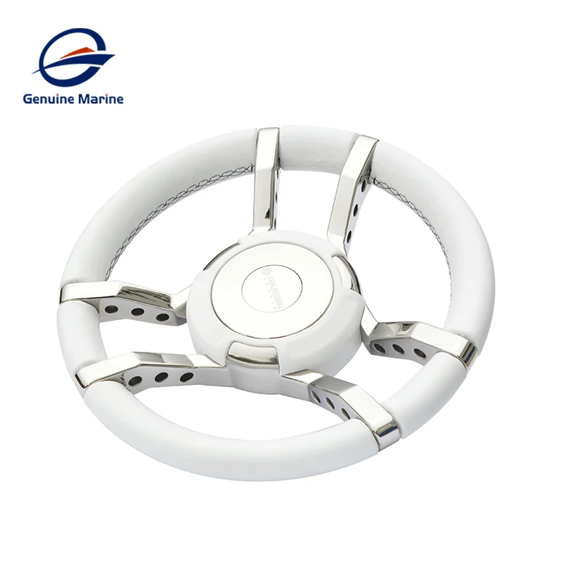 Marine 350mm Stainless Steel Silver Boat Steering Wheel Shaft Polished 3 Spoke Steering Wheel For Vessels Yacht Boat Accessorie boat accessories marine 3 spoke stainless steel steer wheel mirror polished marine for boat yacht 13 5