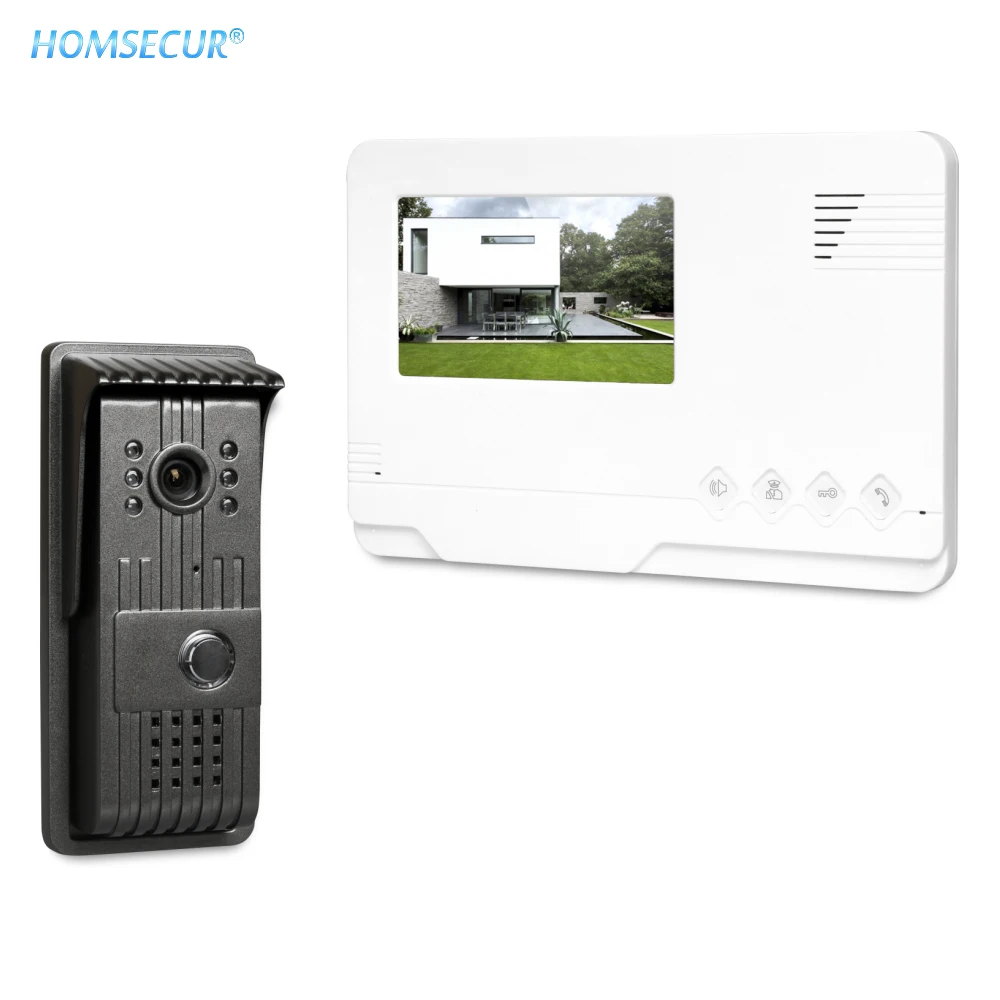 

EU Delivery HOMSECUR 4.3inch Video Door Entry Phone Call System with Outdoor Monitoring for Apartment XC003+XM401