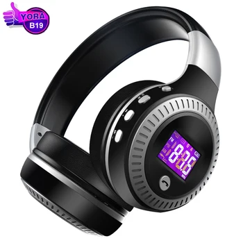 

B19 Bluetooth Headphone Wireless Headsets Over Ear FM Radio Micro SD Card MP3 Play With Microphone Bluetooth Stereos Headset