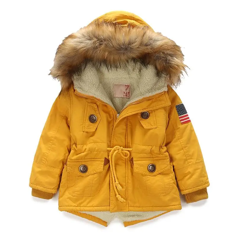 

2019 Autumn Winter Jacket For Girl Plus Velvet Hooded Baby Fleece Jacket 3-10 Years Kid Boy Outerwear Coat Children Parka