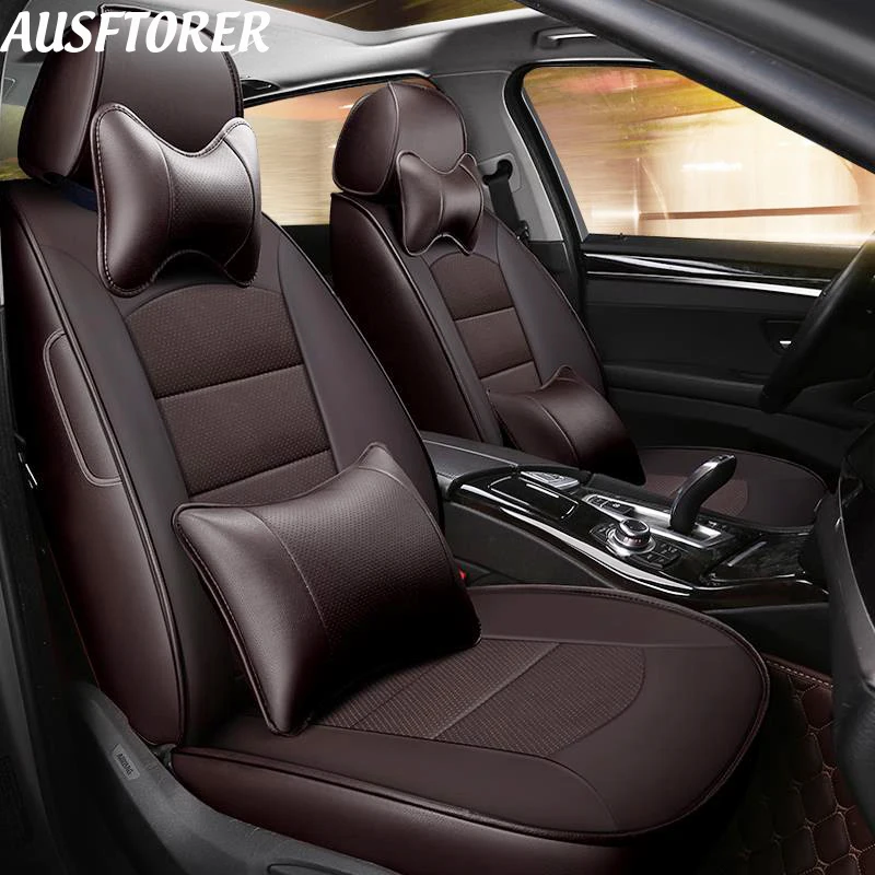 AUSFTORER точно подходит из воловьей кожи чехлы для автомобильных сидений Audi A4