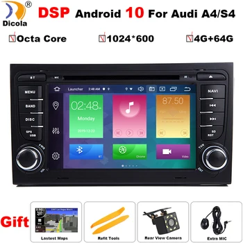 

7" IPS DSP Radio 2 din Android 10 Octa Core Car DVD Player GPS DAB+OBD2 for Audi A4 S4 RS4 2002 2003 2004 2005-2008 SEAT Exeo