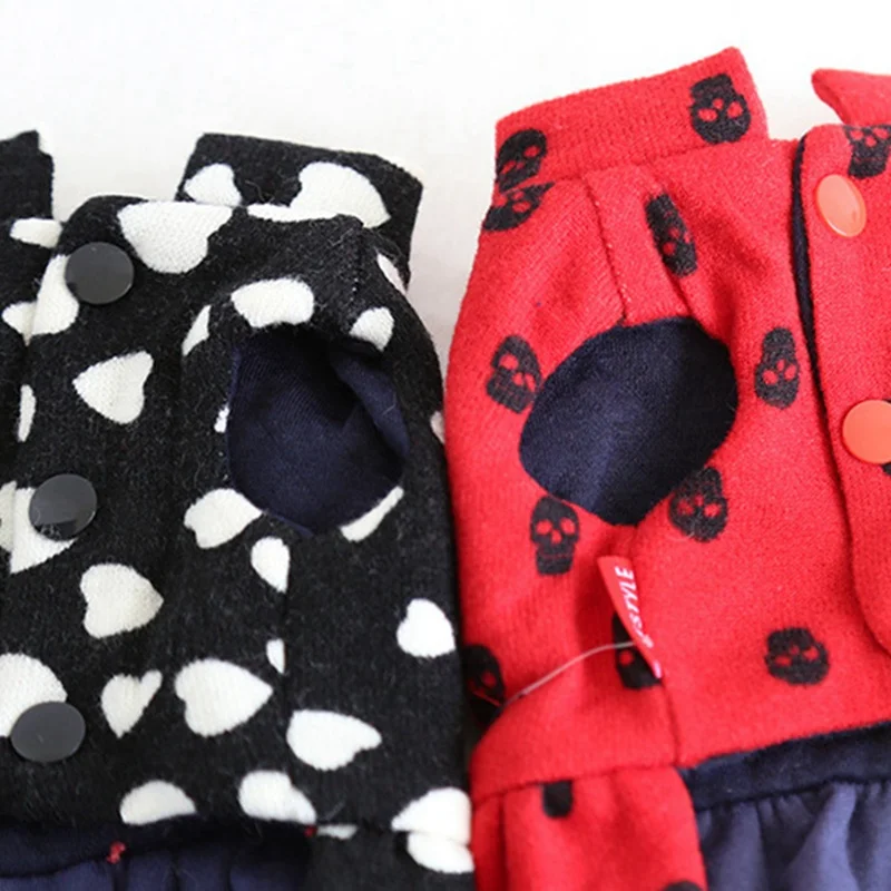 Теплые зимние платья для собак, кошек, принцесс, в горошек, с жемчугом, одежда для собак, фатиновая юбка, мягкие костюмы для щенков, на свадьбу, Petstyle