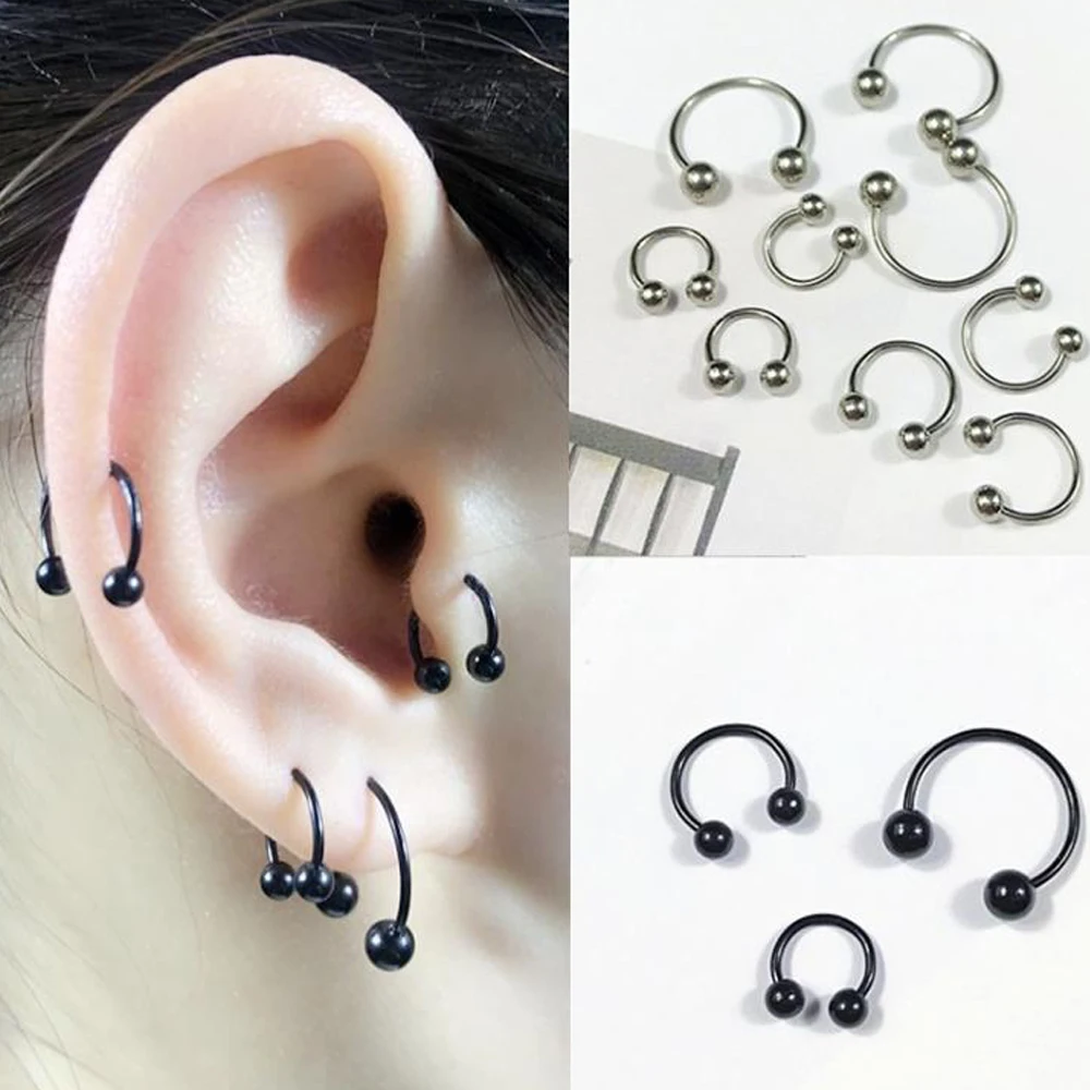 

1pcs Stainless Steel Nose Ring Tragus Piercing Hoop Septum Ring Cartilage Earring Helix Ear Body Jewelry For Sexy Women men