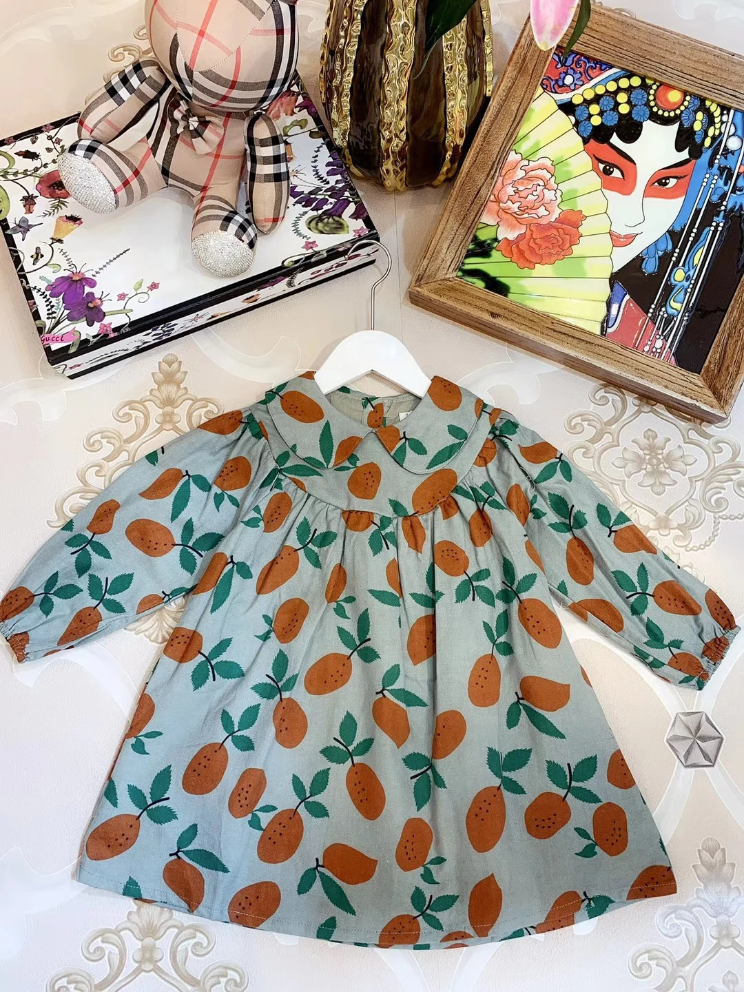 559C Radish Print Brand Princess Toddler Baby Girl Christmas Dress Fall Winter Party Kid Dress ForGirl Thanksgiving Baby Clothes