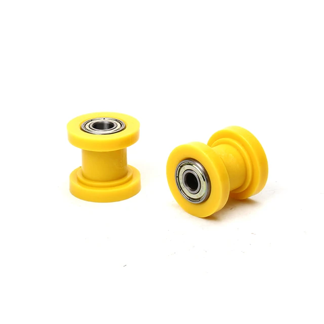 8/10mm Wheel Tensioner Guide Drive Chain Roller Pulley For ATV XR CR CRF Enduro Motorcycle Motocross Pit Dirt Mini Bike yellow-10mm