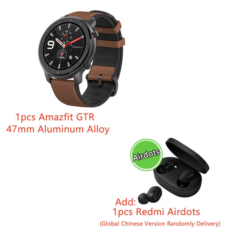 Alloy Add earphone Глобальная версия Xiaomi Huami Amazfit GTR 47 мм умные часы 12 спортивных режимов gps 24 дня батарея - Цвет: Alloy Add earphone