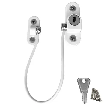 

Window Security Chain Lock Sliding Security Limiter Lock Stop Door Restrictor Child Safety -Theft Locks Home Hardware