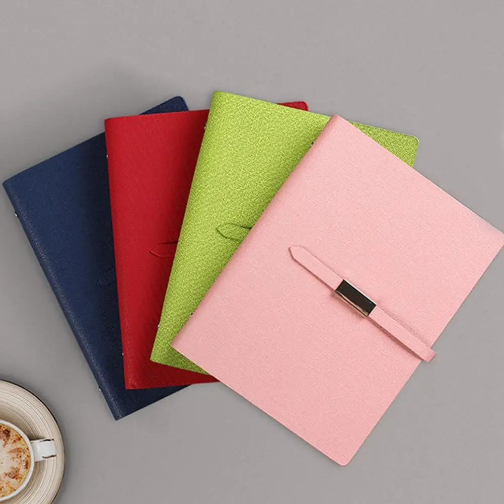 A5 6-Ring Binder Writing Journal Faux Leather Cover Notebook With Card Lining Travel Diary Gift Office School Stationery Supply