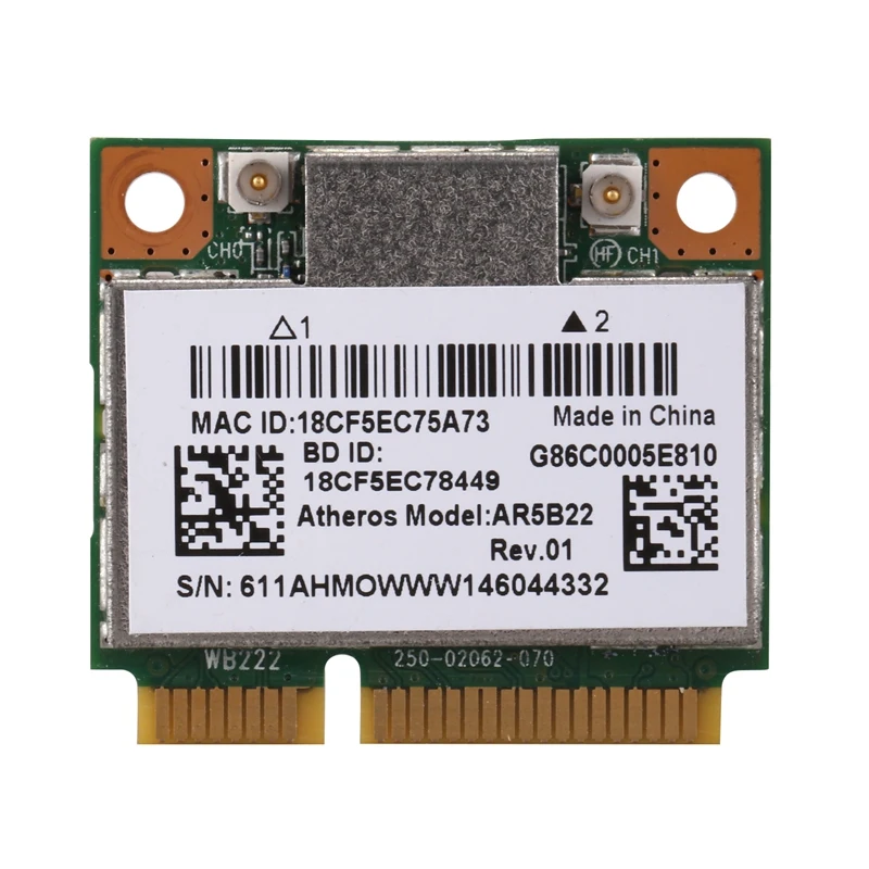 AR5B22 2 4/Wi-Fi 5 ГГц двухдиапазонный Wi-Fi кард-802.11Ac Bluetooth 4 0 беспроводной WLAN Card