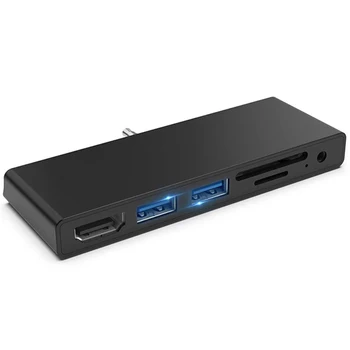 

Adapter for Surface Go,6-In-2 USB C Adapter with 4K USB C to HDMI,2 USB 3.0 Ports,3.5mm Earphones Jack,SD/TF Card Reader