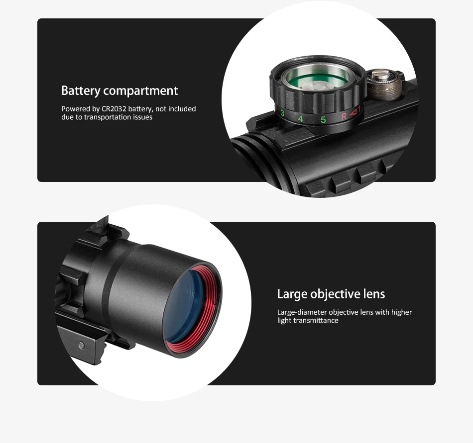 rifle óptico tático com trilhos holográfico