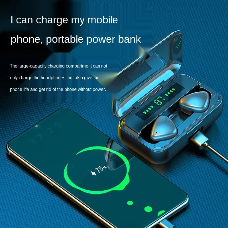 Fashion trend new Bluetooth headset S8026 touch control digital display large capacity charging warehouse TWS Bluetooth headset