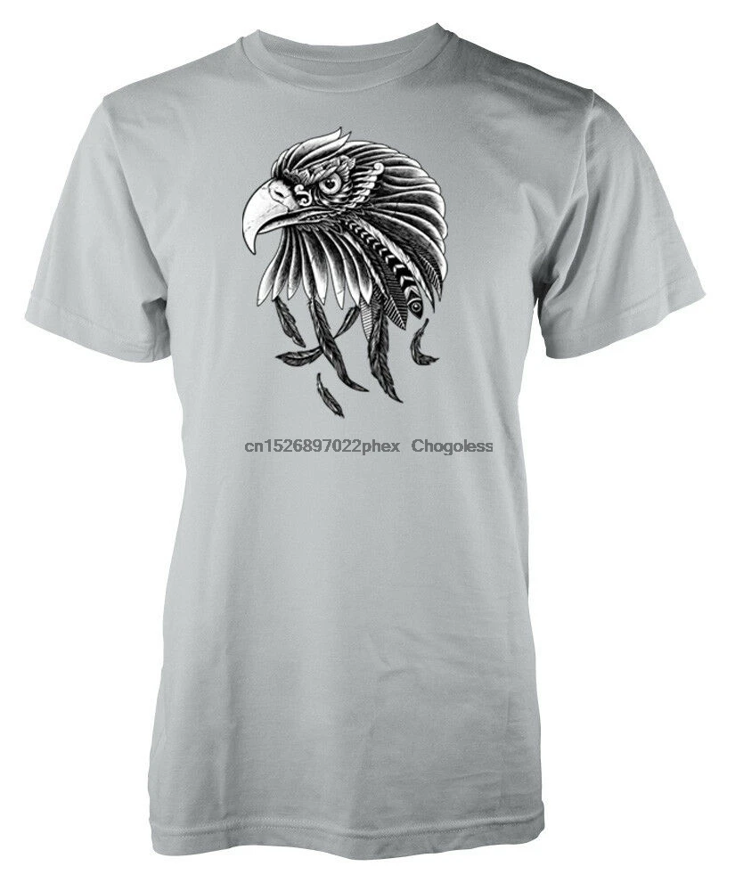Футболка для взрослых с изображением головы орла птицы пера | Мужская одежда