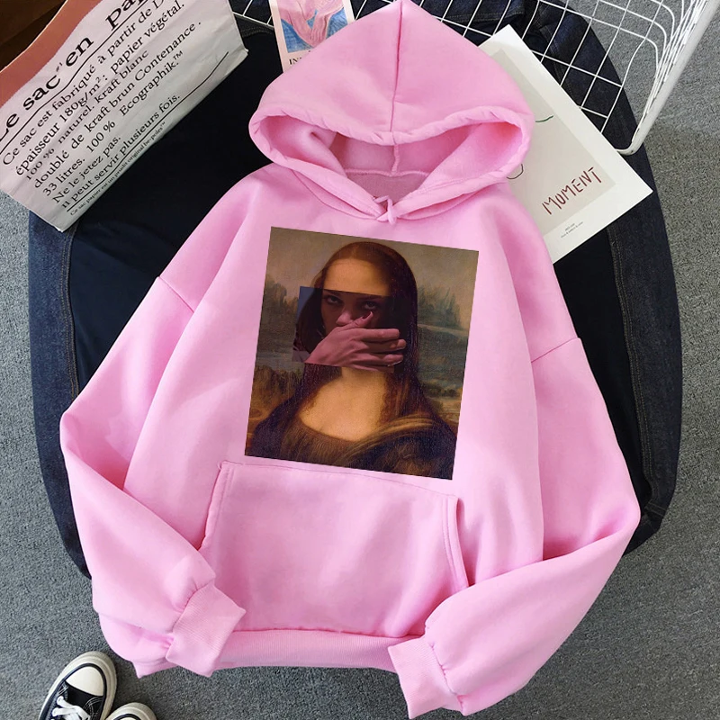 Mona Lisa забавные Harajuku эстетические толстовки для женщин гранж мультфильм 90s винтажные толстовки модные хип хоп Ullzang толстовка женская - Цвет: xd20190926-95