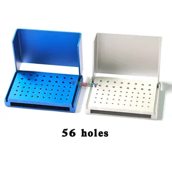 

Dental Burs Holder 56holes Autoclavable polishing brush cup Block silver and blue 1pc