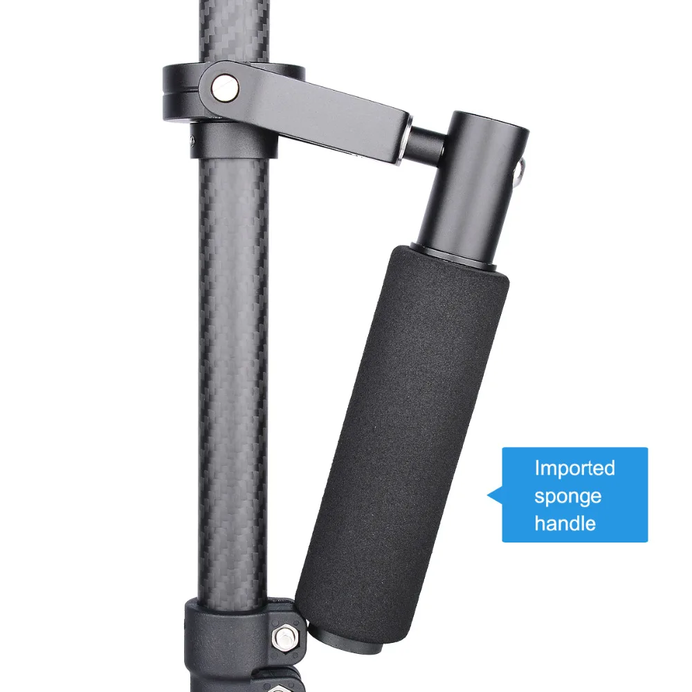 New YELANGU Adjustable S60T Carbon Fiber Tube 60cm Handheld DSLR Video Camera Stabilizer Compact Steadycam Mini Steady Cam