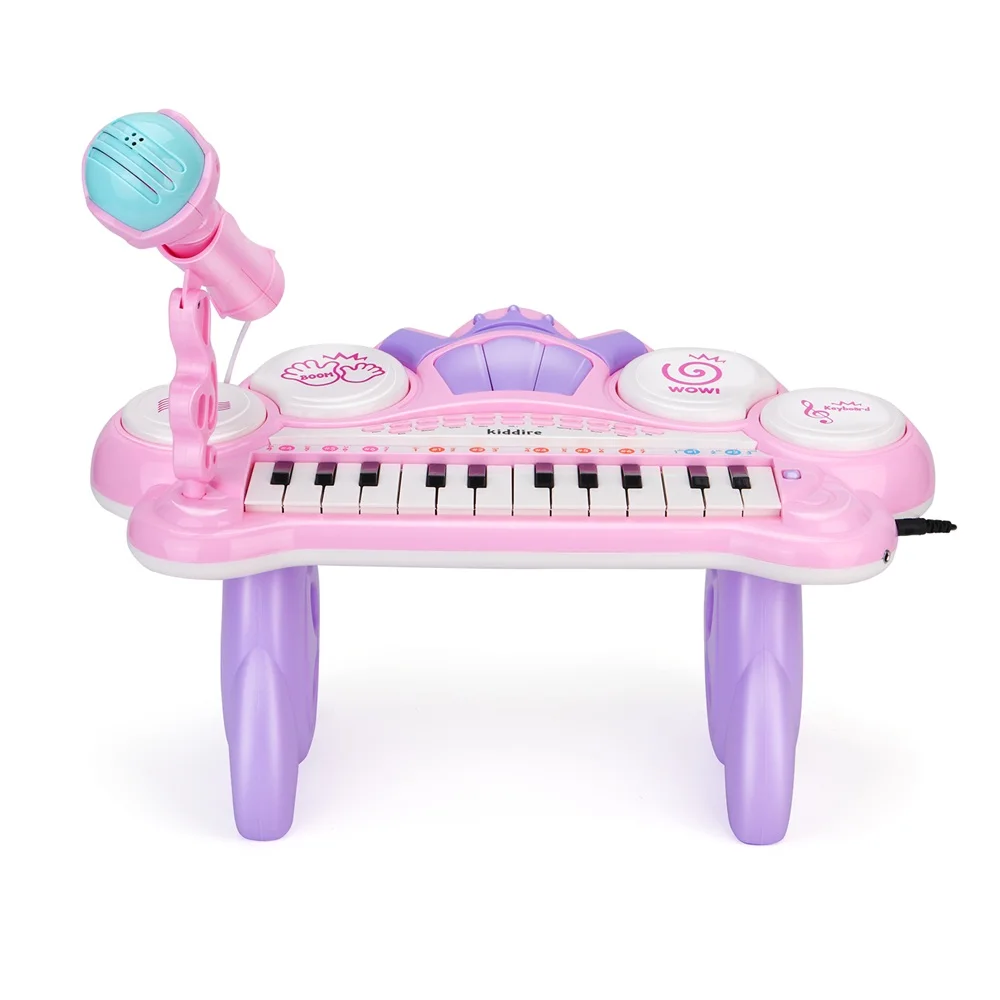 Kiddire детская барабанная клавиатура музыкальная игрушка с микрофоном Mp3 24 Клавиши