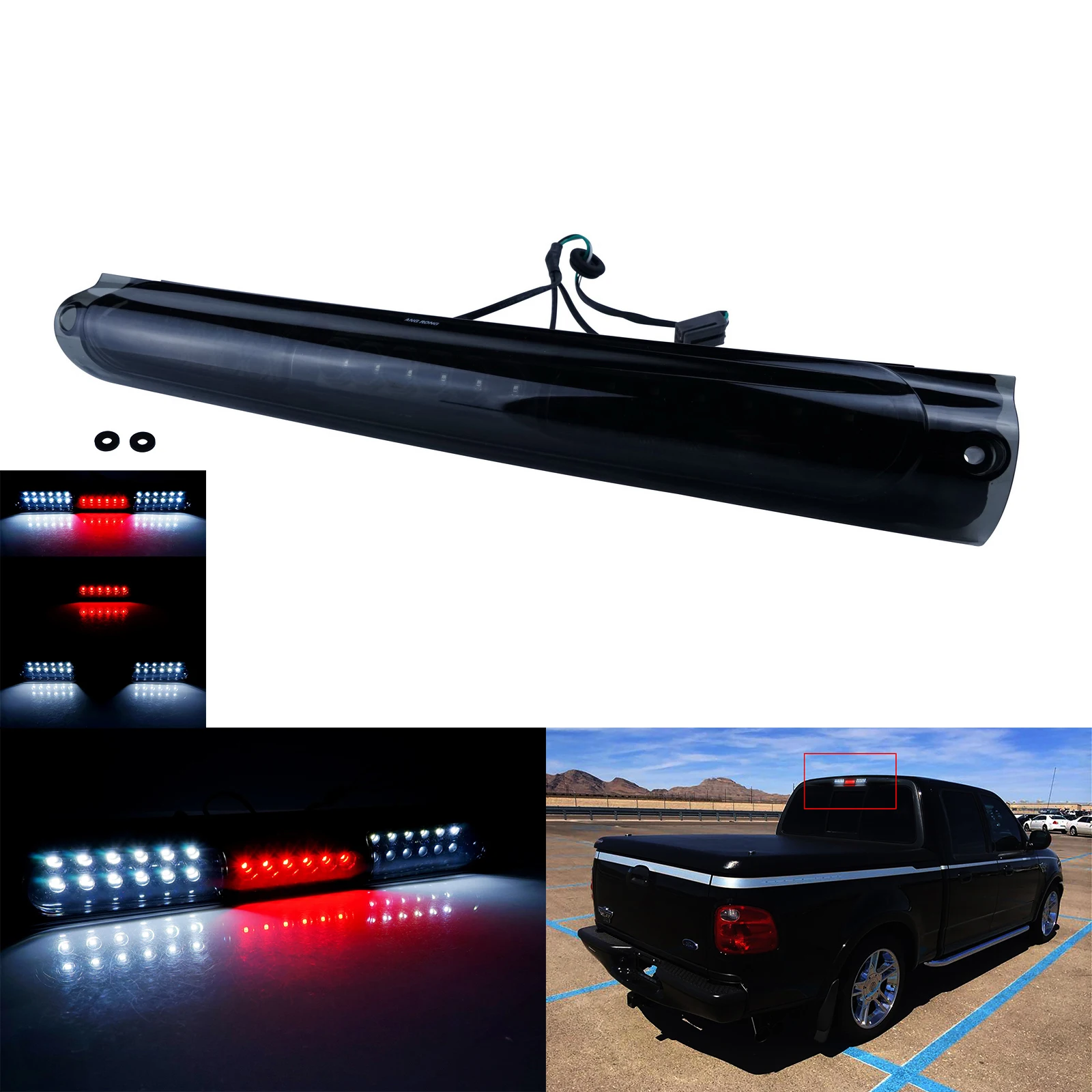 

Для 1997-03 Ford F150 третий Третий Задний стоп-сигнал для груза Светодиодная лампа с серой линзой