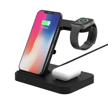 

5 in 1 10W Fast Charging Dock Station Pad for iPhone 11 Pro XS Max XR X 8 Plus Qi Wireless Charger For Samsung Galaxy S10 S20 S9