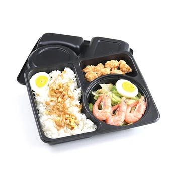 

3 Compartment Disposable Take Out Containers Reusable Plastic Food Containers with Lids Microwavable Lunch Boxes