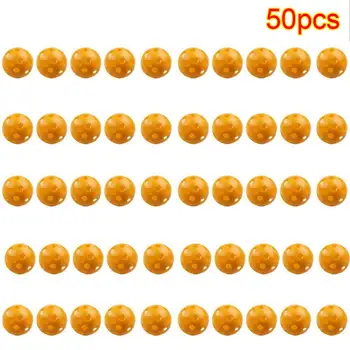 

50PCS Indoor Plastic Airflow Hollow Golf Ball Practice Training Sports Ball For Pre-game Warm Ups Entertainment
