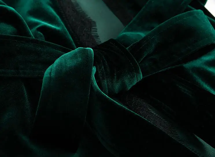 blackish green Новинка года, Зимняя женская одежда для сна принцессы, черно-зеленая пижама, длинные штаны, комплект из трех предметов, ночная рубашка - Цвет: blackish green