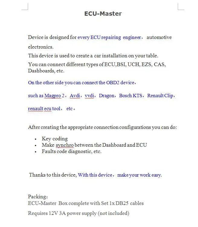 Программатор ECU MASTER Connector Immo для ремонта автомобильных ключей диагностический