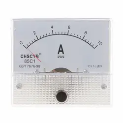 Прямая поставка 0-10A аналоговый панельный измеритель тока постоянного тока Amperemeter прямоугольник измерительный индикатор Новый