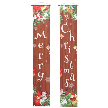 

1 Pair of Christmas Door Banner Door Hanging Curtain Home Store Cafe Decor