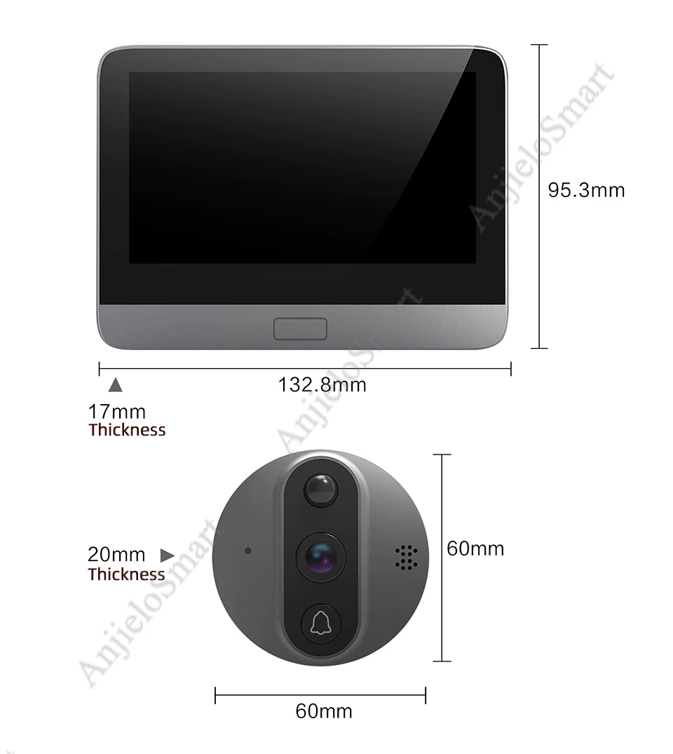 video door phone system Tuya Video Peephole For Door Bell Apartment Tuya Smart Home Wifi Video Doorbell Video Eye Wifi Wireless Video Intercom For Home apartment intercom system