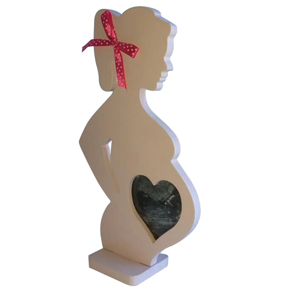 ##BUY Pregnant Women With Ribbon Decoration Standing Wooden Wedding Supplies Couple Desktop Pictures Photo Frame Home Bedroom Crafts