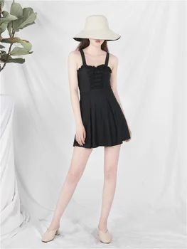 

Swimwear Korea New Style Online Students Hot Springs-Slimming Belly Covering One-piece Swimming Suit Women's Fashion