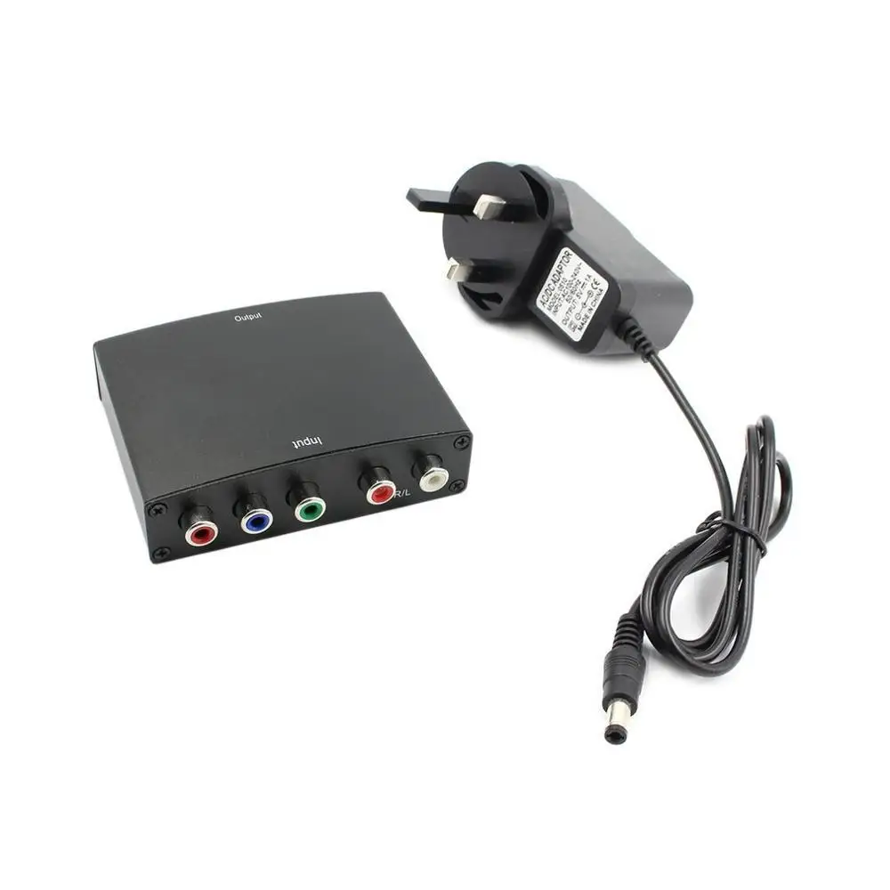 UK Plug Onleny 1080p Component to HDMI Converter RGB YPbPr to HDMI Converter AV Video Audio HDCP YPbPr/RGB+ R/L audio to HDMI Converter - Цвет: UK Plug