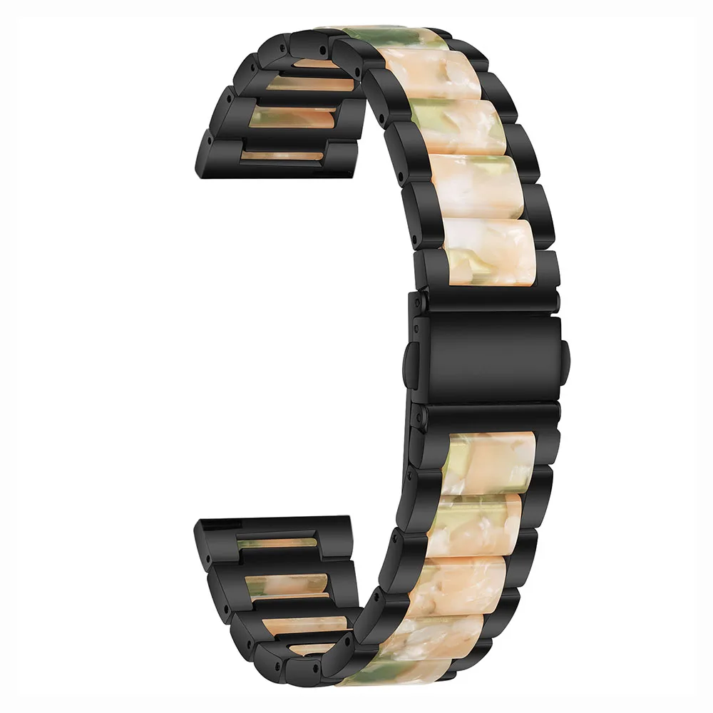 Premium Metal Resin Watch Band Strap for Men - 20mm Adjustable