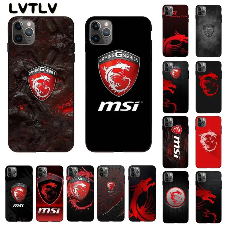 Чехол для телефона LVTLV MSI с логотипом мягкий черный iPhone 11 pro XS MAX 8 7 6 6S Plus X 5|Бамперы| |