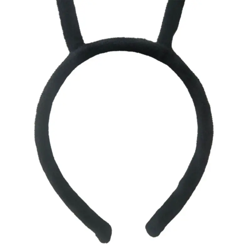 Novelty Adult Kids Long Ant Antenna Headband Insect Bug Black Velvet Hair Hoop Halloween Cosplay Costume Party Favors