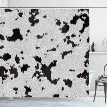 

Shower Curtain Set with Hooks 60x72 Inches Detail Domestic Dalmatian Close Nature Black Closeup White Fur Shape Design Coat