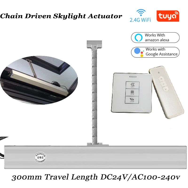 AC Wifi Chain Window opener Automatic close/open Window Actuator Motorized Skylight Blind