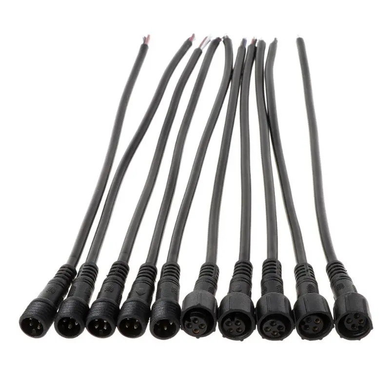 

5 Pairs Male to Female 4pin Wire Connector Waterproof Anti Dust Black Cable for LED Strips Light Lighting Electronics