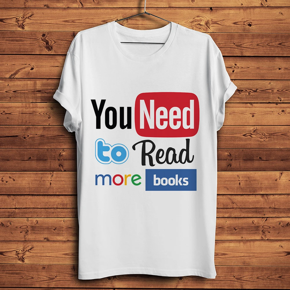 Забавная футболка с надписью you need read more books мужская летняя белая Повседневная