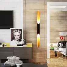 DishyKooker светодиодный конический боковой бамбуковый светильник в форме трубки черного и золотого цвета алюминиевый промышленный настенный светильник